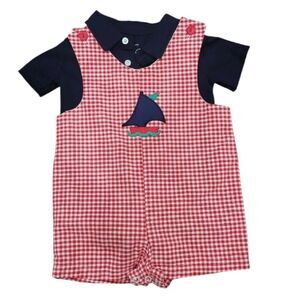 Gingham boat overall set